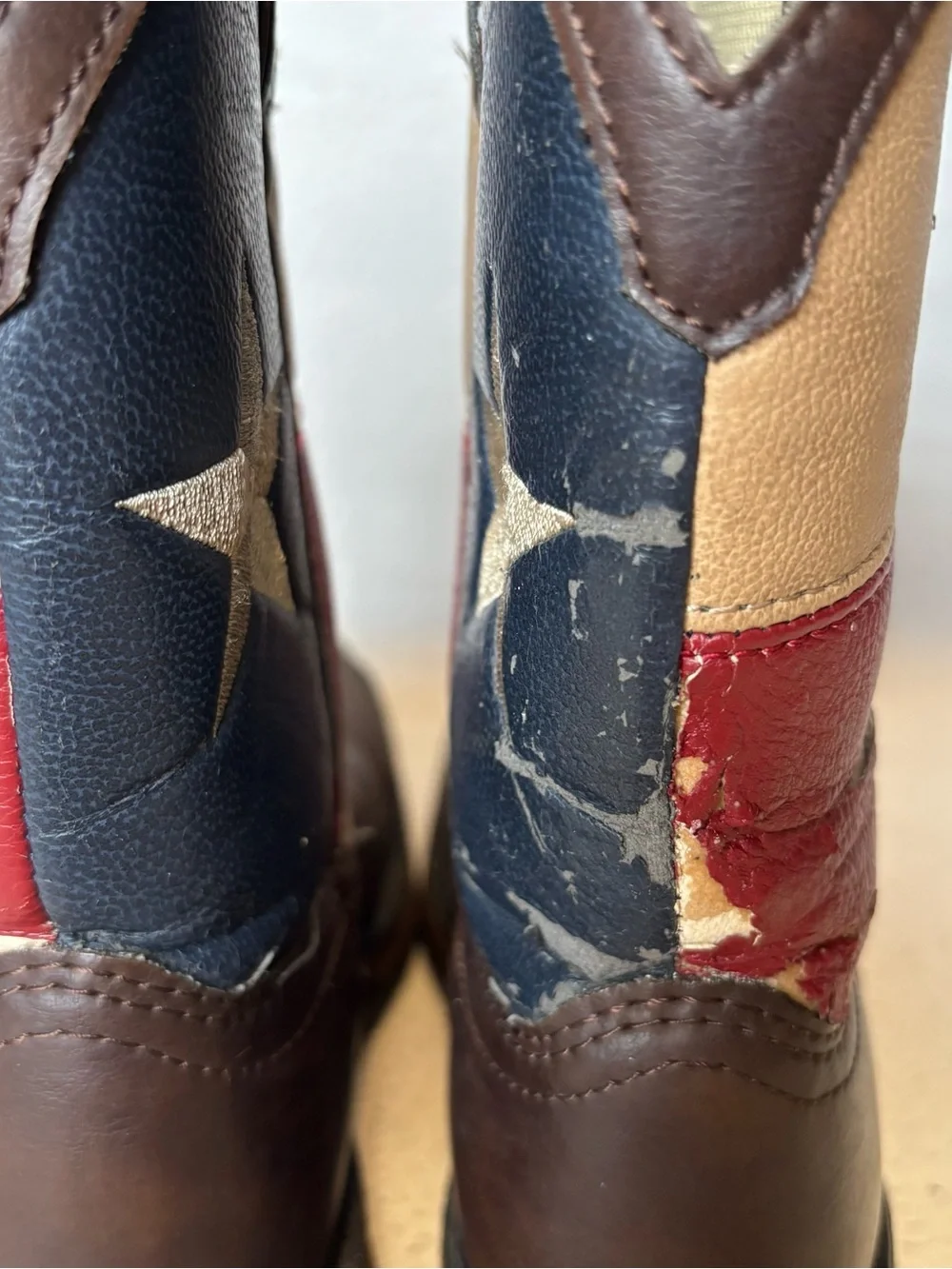 Durango Kids size 1M Texas Flag Western Cowboy Boots model BT246 some peeling
